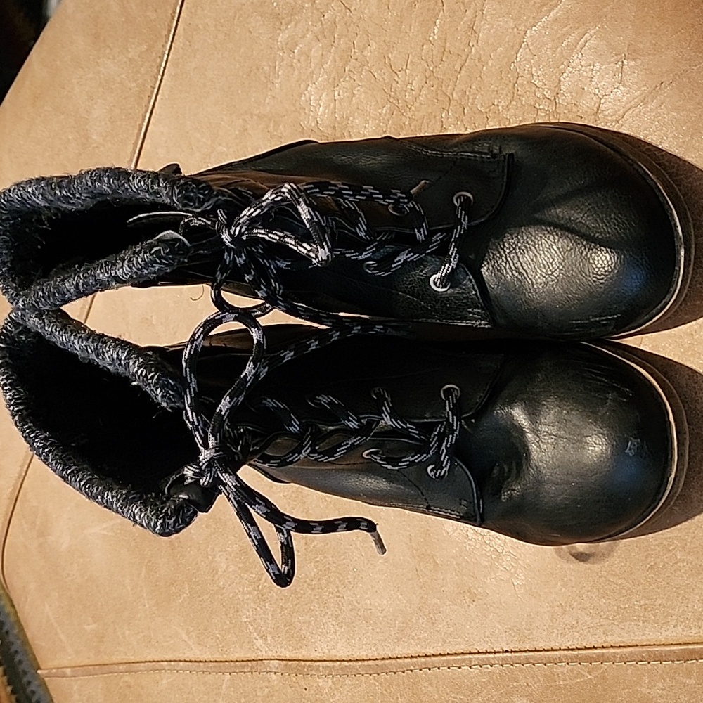 Black Lace-up Booties